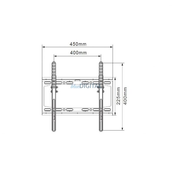 Suport TV LED / LCD 23 - 55″ 25KG reglabil vertical CV-21 negru