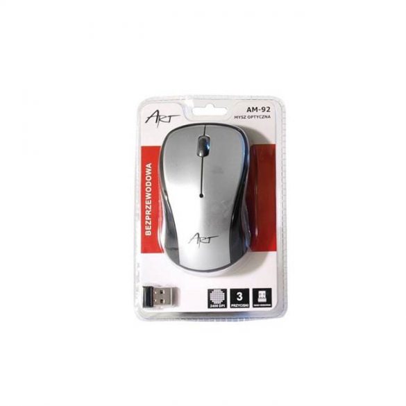 Art Mouse optic fără fir USB AM-92 argintiu