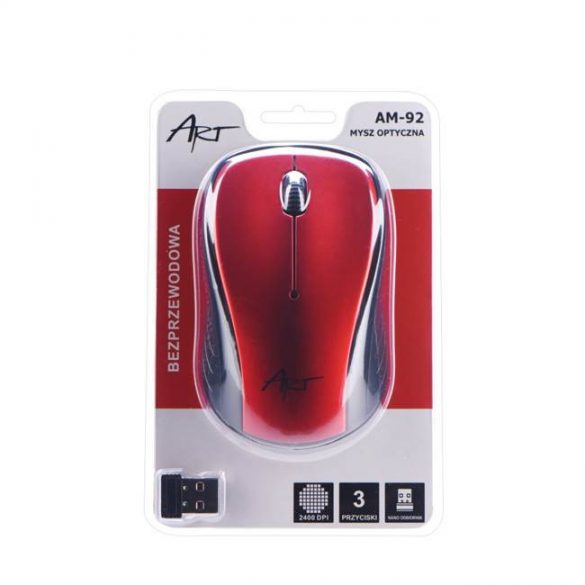 Mouse Art Optical wireless USB AM-92 rosu