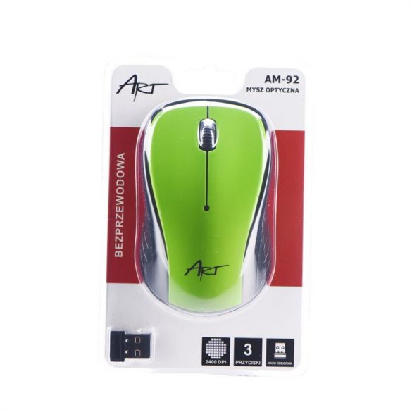 Art Mouse optic fără fir USB AM-92 verde