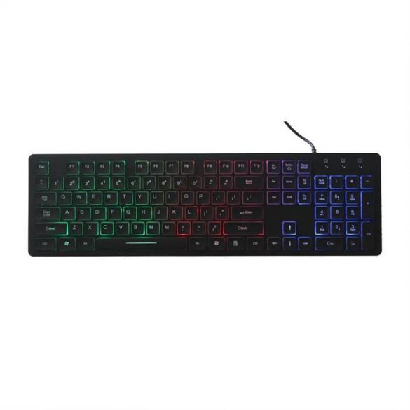 Tastatura subtire cu lumina LED ART AK-20 neagra