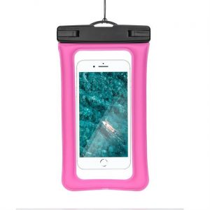 AIRBAG impermeabil pentru telefon mobil cu inchidere din plastic - roz trandafir