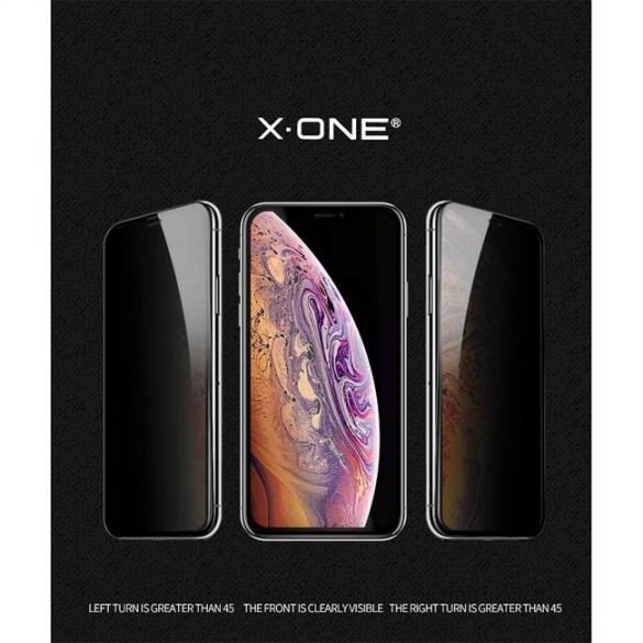 X-ONE Full Cover Extra Strong Privacy - pentru iPhone 11 Pro Max (clei complet) sticla securizata 9H