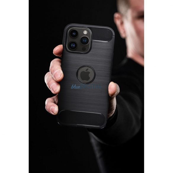 Husă Forcell CARBON pentru IPHONE 12 / 12 PRO negru