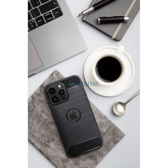 Husă Forcell CARBON pentru IPHONE 12 / 12 PRO negru