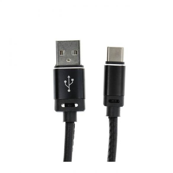 Cablu USB - Tip C 2.0 C366 negru 1 metru (conector lung : 8mm)