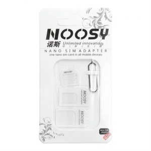 Adaptoare Nano SIM/Micro, Micro Sim și Nano/Sim (NOOSY 3in1) alb