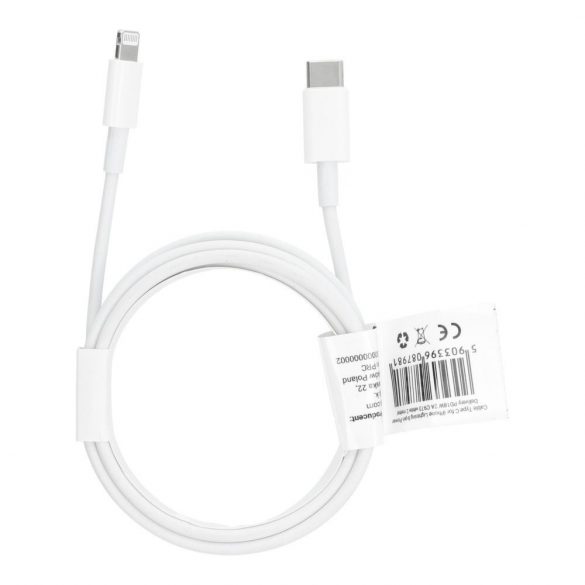 Cablu tip C pentru iPhone Lightning 8 pini Power Delivery PD18W 2A C973 alb 2 metri