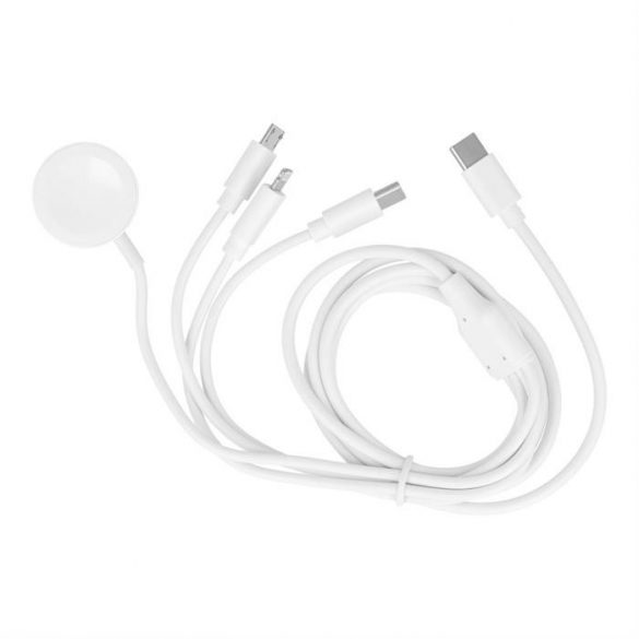 Cablu tip C 4w1 pentru iPhone Lightning 8-pin + Tip C + Micro + Apple Watch 3W 1A C3186 alb