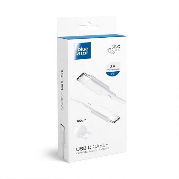 Cablu de date Blue Star - USB C către USB C 3A (standard PD)