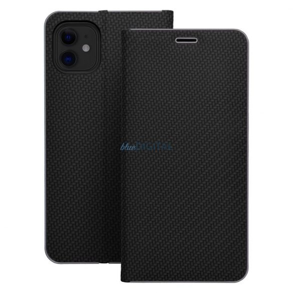 Forcell LUNA Book Carbon pentru iPhone 13 negru