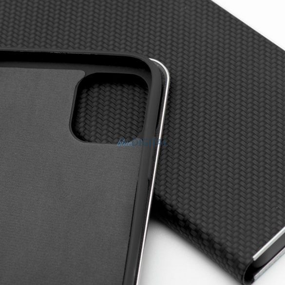 Forcell LUNA Book Carbon pentru iPhone 13 negru