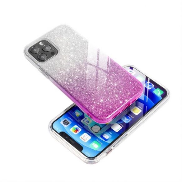 Husă Forcell SHINING pentru IPHONE 13 transparent/roz