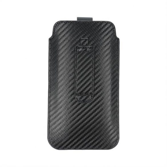 Husă Forcell POCKET Carbon - Dimensiune 06 - pentru NOKIA C5 / E51 / E52 / 515 SAMSUNG S5610