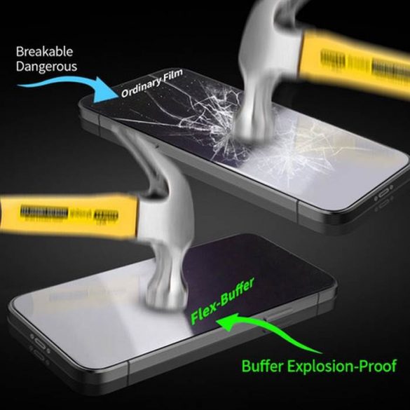 Bestsuit Flex-Buffer Hybrid Glass 5D cu strat antibacterian Biomaster pentru Apple iPhone 13 Pro Max/14 Plus negru