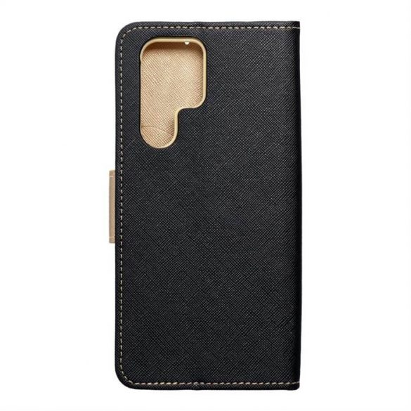 Fancy Book pentru SAMSUNG S22 ULTRA negru / auriu