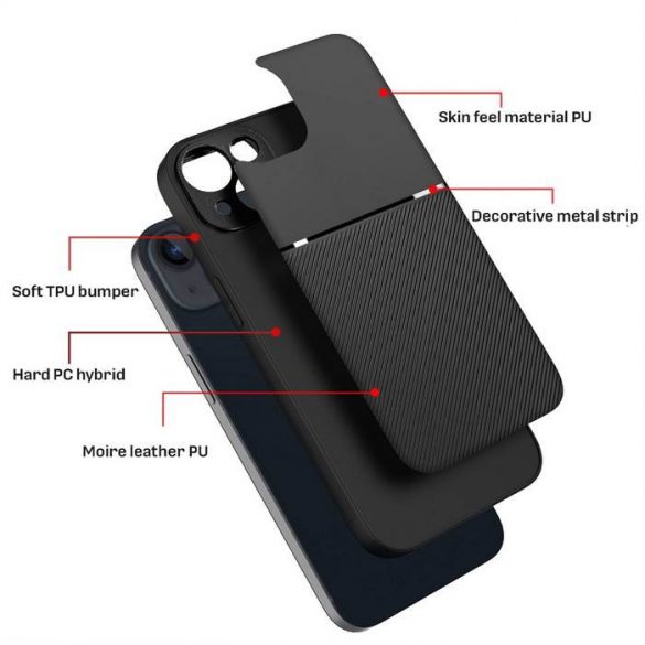 Husa Forcell NOBLE pentru IPHONE 13 neagra