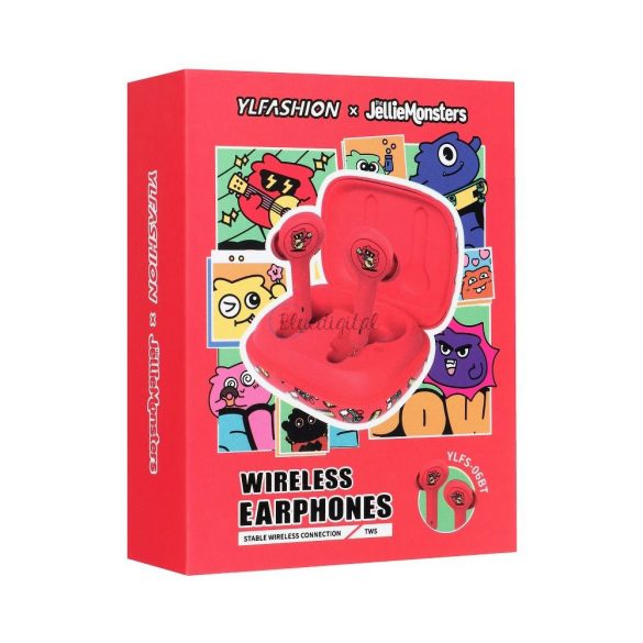 Earbuds fără fir TWS JELLIE MONSTER Steven YLFS-06BT Jack 3,5mm roșu