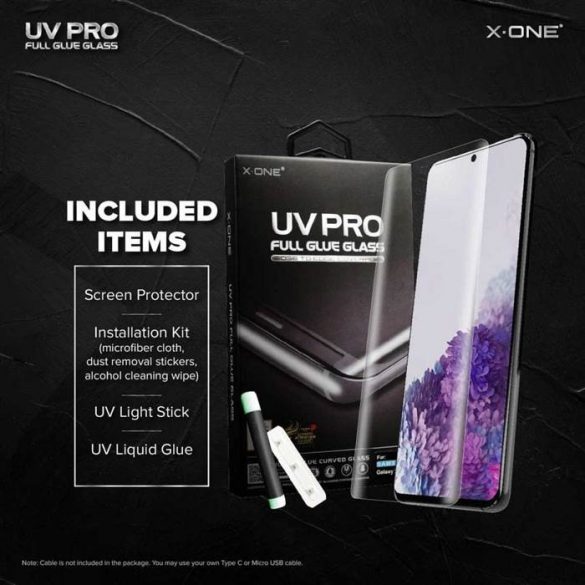 UV PRO Tempered sticlă X-ONE - pentru Samsung Galaxy S22 Ultra (husă prietenos) - senzor de amprentă digitală funcțional