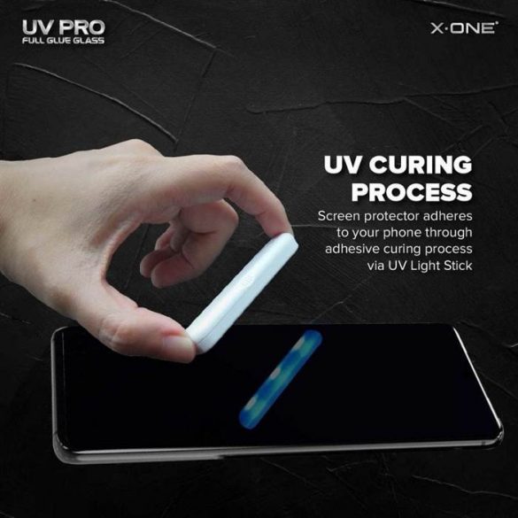 UV PRO Tempered sticlă X-ONE - pentru Samsung Galaxy S22 Ultra (husă prietenos) - senzor de amprentă digitală funcțional