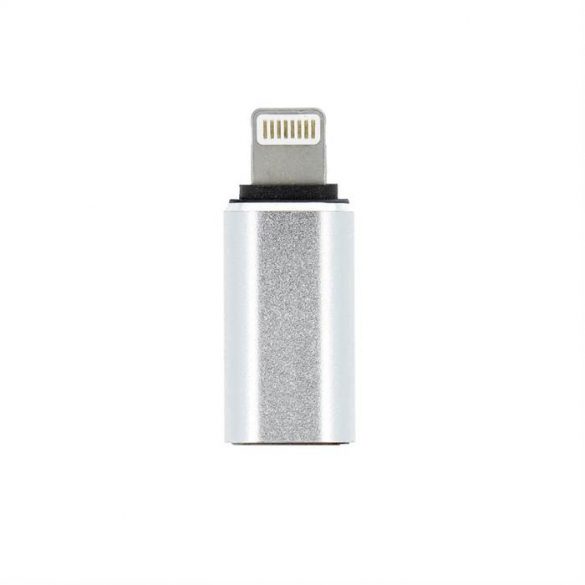 Adaptor încărcător Typ C - iPhone Lightning 8 pini argintiu