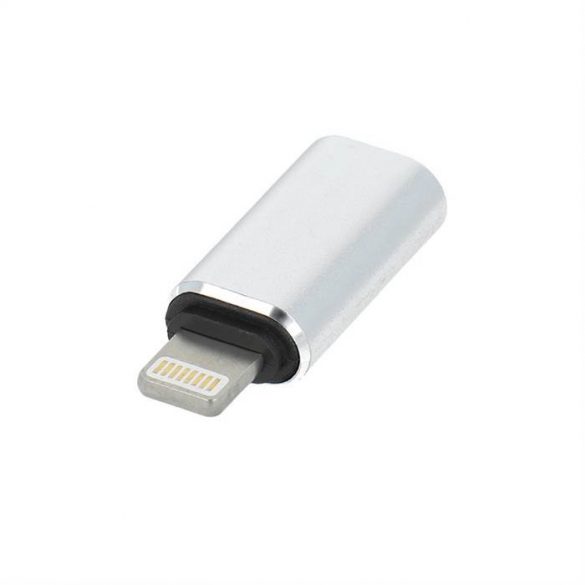 Adaptor încărcător Typ C - iPhone Lightning 8 pini argintiu