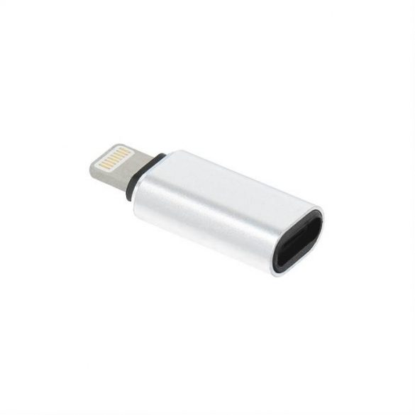 Adaptor încărcător Typ C - iPhone Lightning 8 pini argintiu