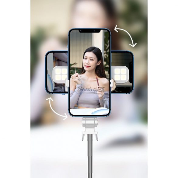 Selfie stick LED RING trepied + telecomandă alb SSTR-20