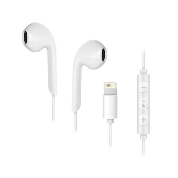 Forcell arphones stereo pentru Apple iPhone Lightning 8-pin NEW BOX alb