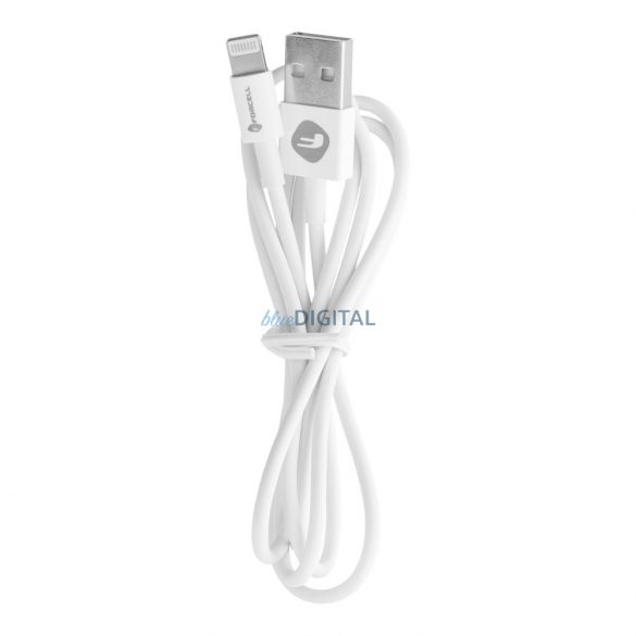 Cablu FORCELL USB A la Lightning 8-pini 1A C316 TUBE alb 1 metru