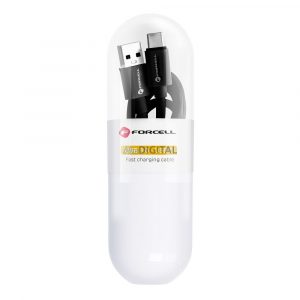 Cablu FORCELL USB la Tip C 3.0 3A C398 TUBE negru 1 metru