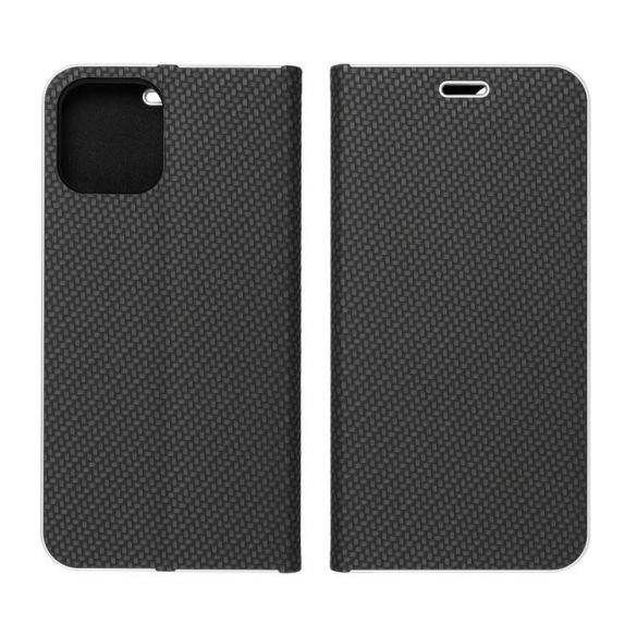 Forcell LUNA Husă tip carte Carbon pentru XIAOMI Redmi NOTE 11 / 11S negru