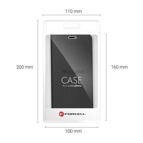 Forcell LUNA Husă tip carte Carbon pentru XIAOMI Redmi NOTE 11 PRO / 11 PRO 5G negru