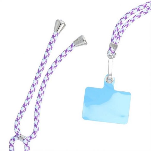 Pandantiv SWING pentru telefon / cu lungime reglabilă până la 82,5 cm / pe umăr sau pe gât - alb - violet