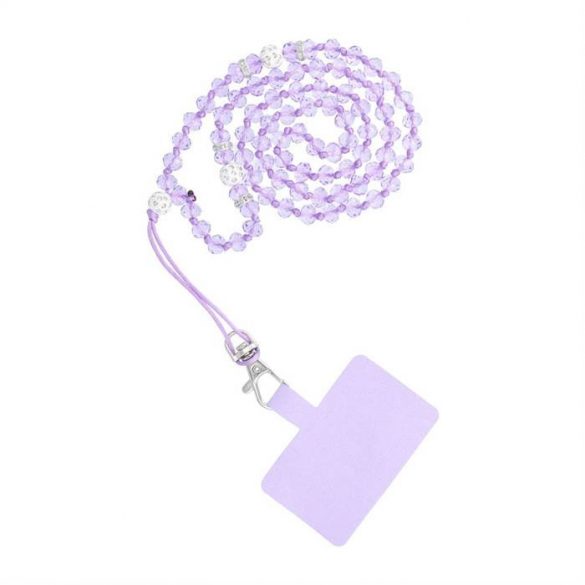 Pandantiv CRYSTAL DIAMOND pentru telefon / lungime 37 cm / pe gât - violet