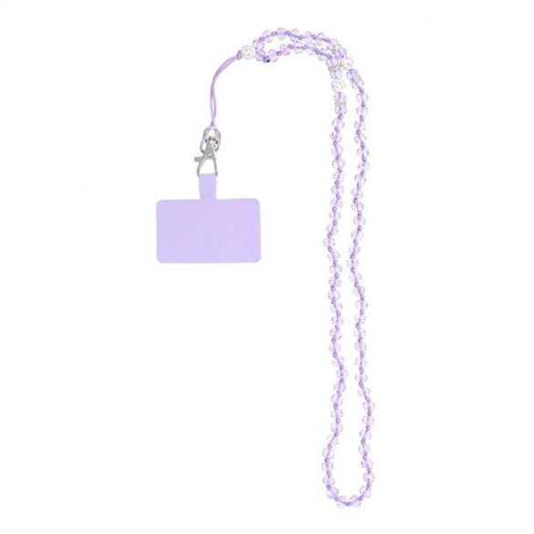 Pandantiv CRYSTAL DIAMOND pentru telefon / lungime 37 cm / pe gât - violet