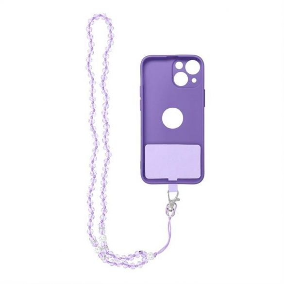 Pandantiv CRYSTAL DIAMOND pentru telefon / lungime 37 cm / pe gât - violet