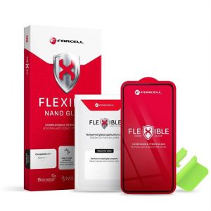 Szkło hybrydowe Forcell Flexible 5D Full Glue pentru Samsung Galaxy S10+ czarny (Hot Bending) - działający czytnik