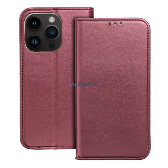 Husă carte Smart Magneto pentru IPHONE 14 PLUS burgundy