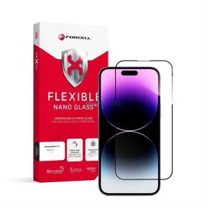 Szkło hybrydowe Forcell Flexible 5D Full Glue pentru iPhone 14 Pro Max 6,7 czarny"