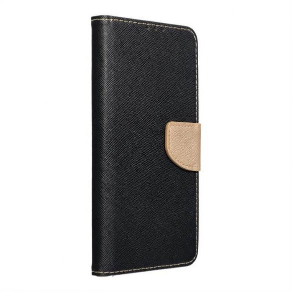 Husa Fancy Book pentru IPHONE 14 PLUS neagra/aurie