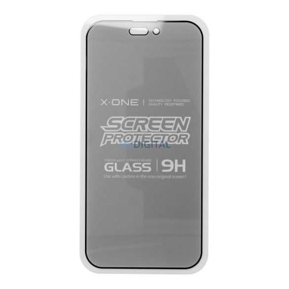 X-ONE Full Cover Extra Strong Privacy - pentru iPhone 14 Pro Max (clei complet) sticla securizata 9H