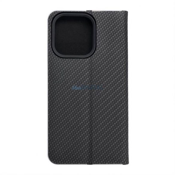 Forcell LUNA Husă tip carte Carbon pentru IPHONE 14 Pro ( 6.1 ) negru