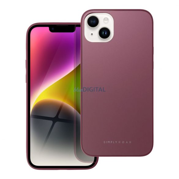 Husă sticlă mată Roar - pentru iPhone 14 Plus claret