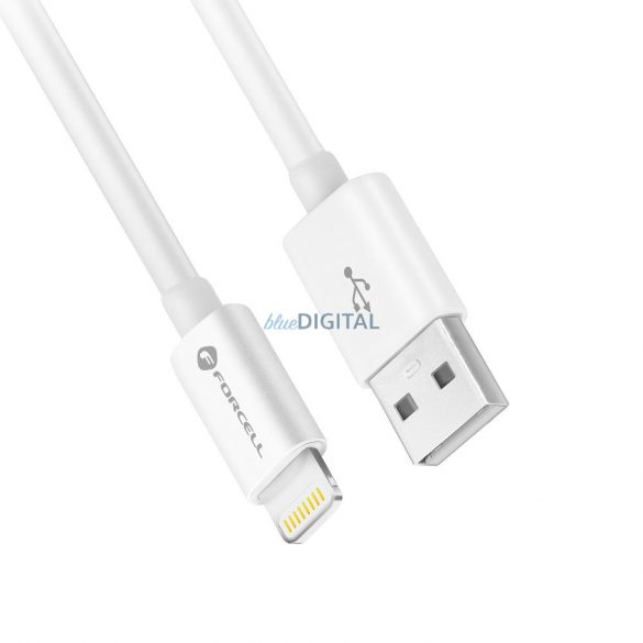 Cablu FORCELL USB A la Lightning MFI cu 8 pini 2,4A/5V 12W C703 1m alb