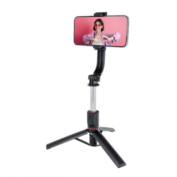 Combo selfie stick cu trepied și telecomandă bluetooth negru SSTR-13