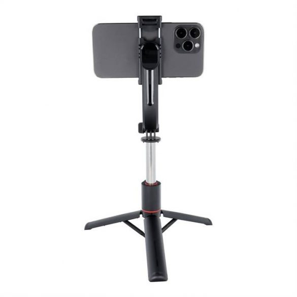 Combo selfie stick cu trepied și telecomandă bluetooth negru SSTR-13