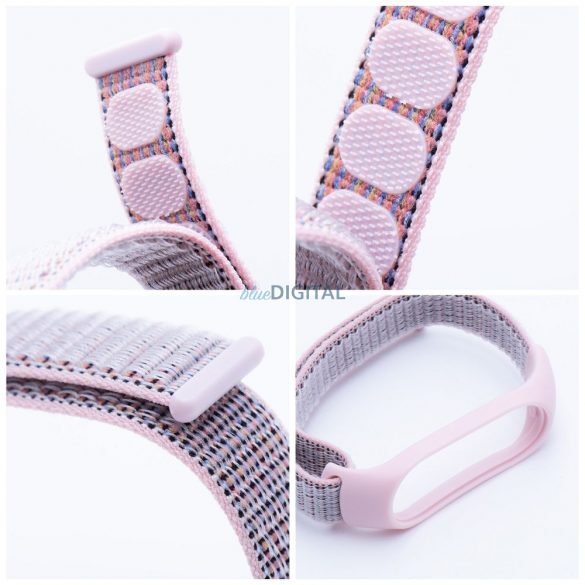 Curea din nylon pentru smartband Xiaomi Mi Band 5/6/7 roz (07)