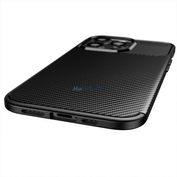 Husa CARBON PREMIUM pentru IPHONE 13 neagra