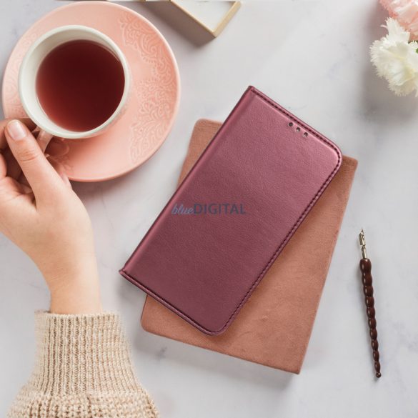 Husa carte Smart Magneto pentru OPPO RENO 8 PRO burgundy